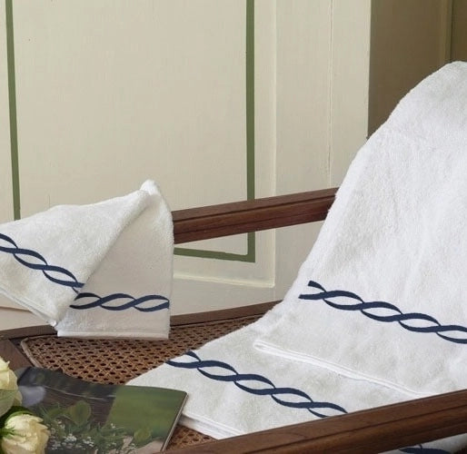 Chain White Embroidered Towel