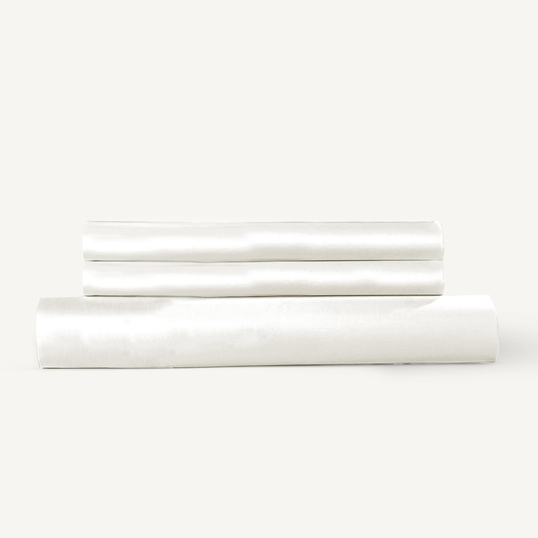 Pillow Cover + Fitted Sheet (3 Pcs Set) - Classic White
