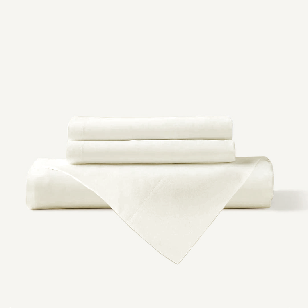 Pillow Cover + Flat Sheet (3 Pcs Set) - Classic White