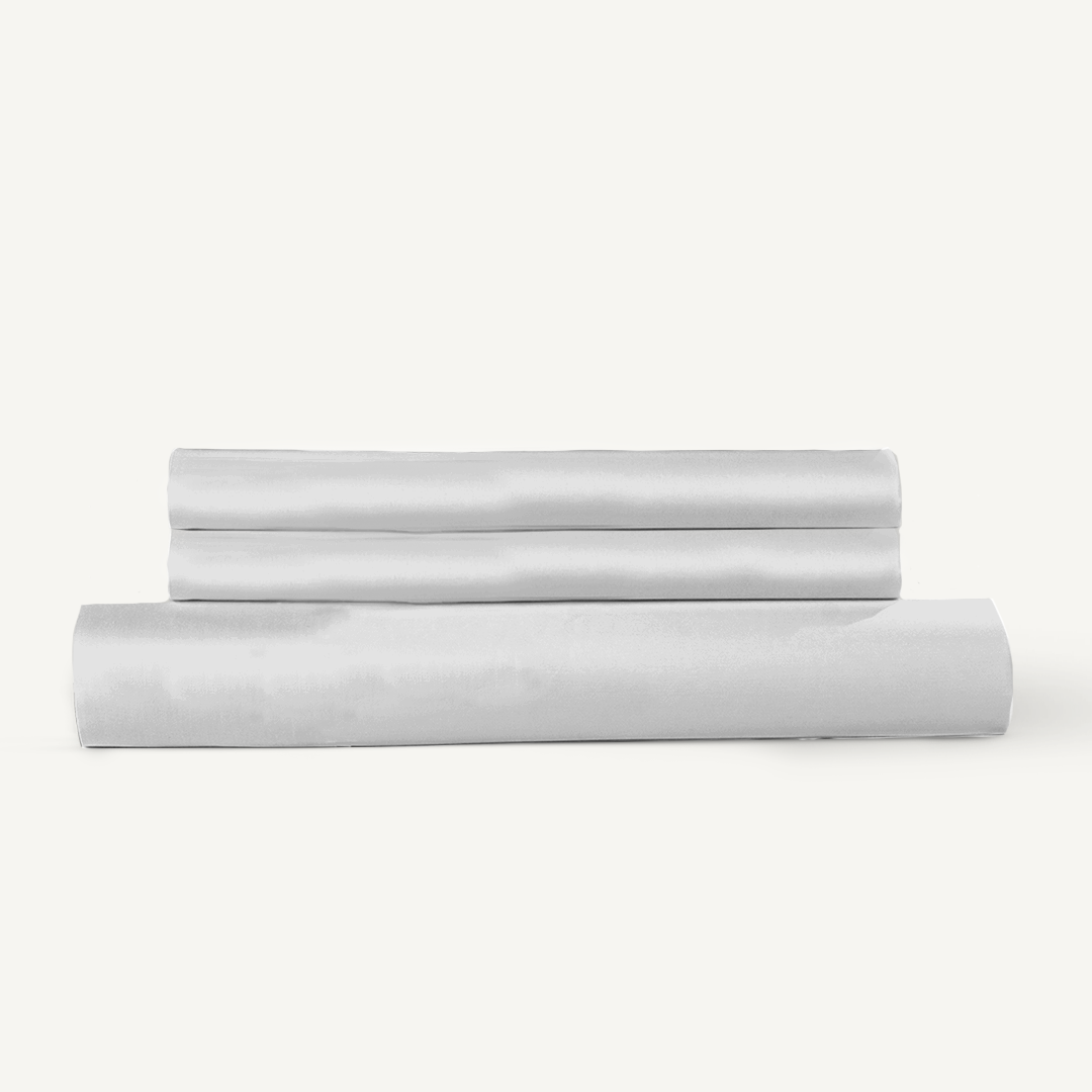 Pillow Cover + Fitted Sheet (3 Pcs Set) - Classic White