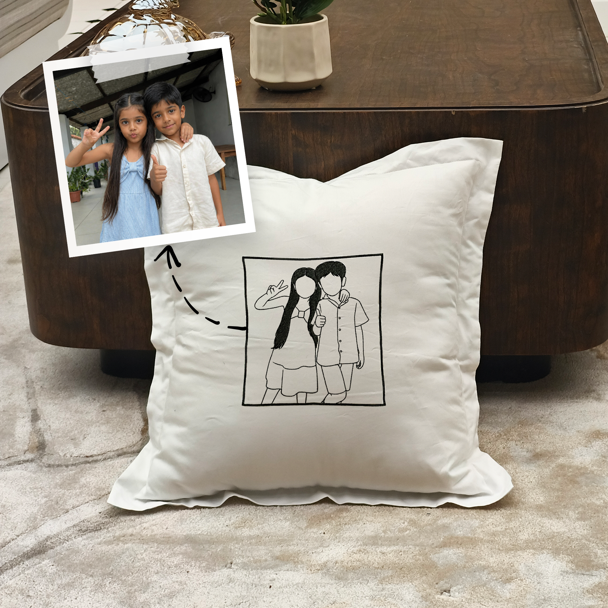 Cushion Cover | Gift | Custom | Line Art