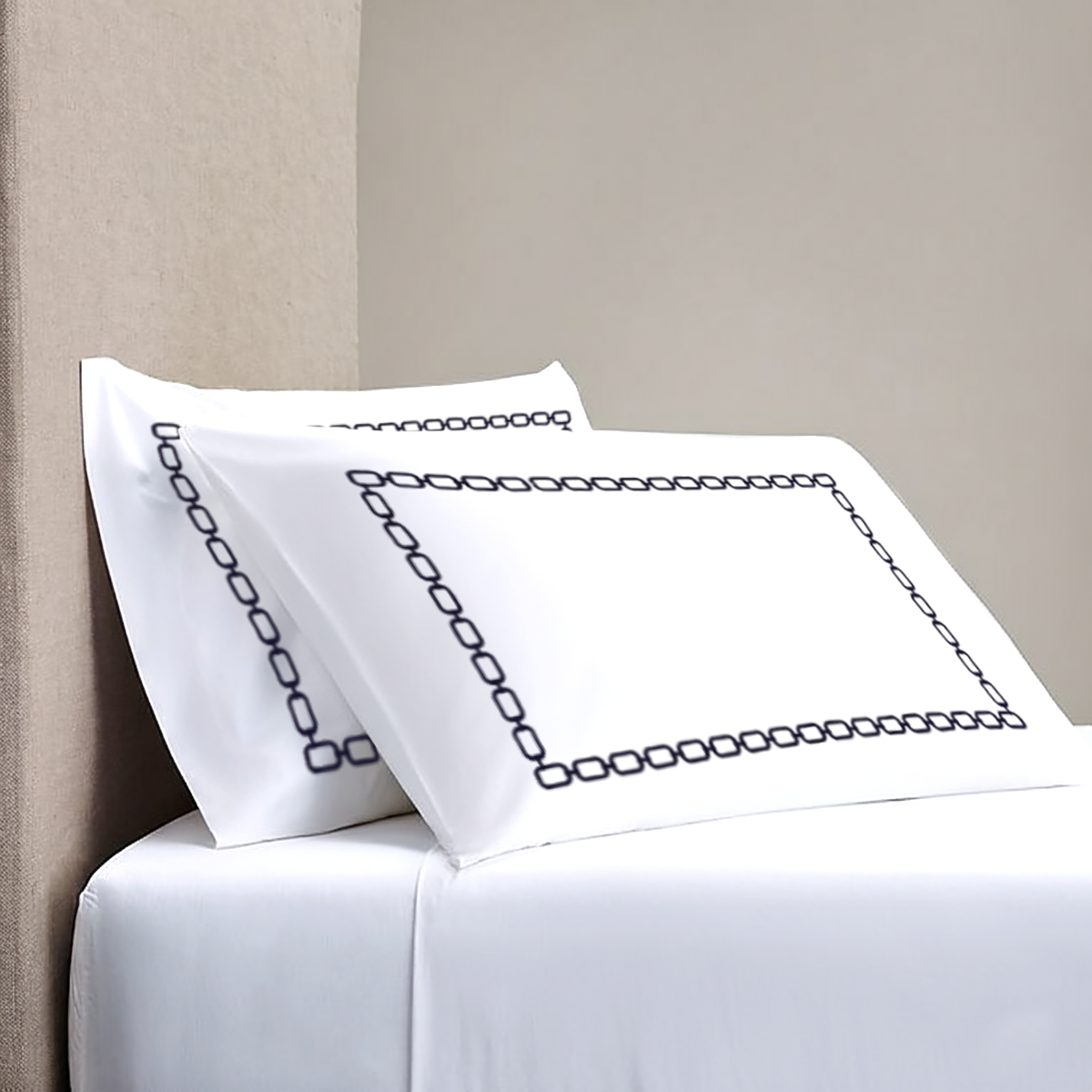 Pillow Cover + Fitted Sheet (3 Pcs Set) - Aura Embroidery