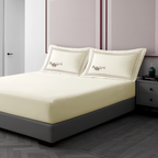 Pillow Cover + Fitted Sheet (3 Pcs Set) - Bloom Embroidery