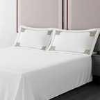 Pillow Cover + Flat Sheet (3 Pcs Set) - Castille Embroidery
