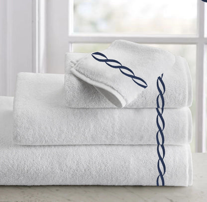 Chain White Embroidered Towel