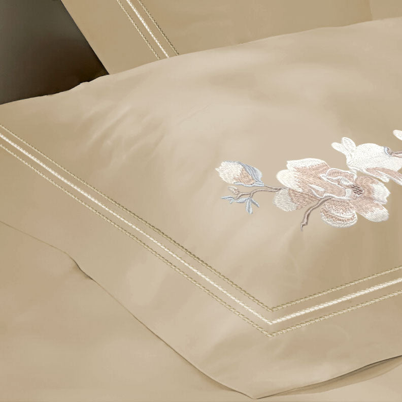 Bedsheet with Pillow Cover - Bloom Embroidery
