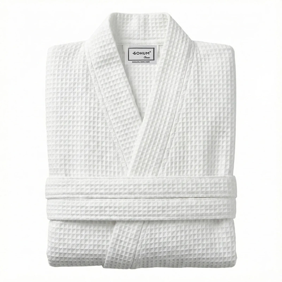 Bath Robe Waffle White