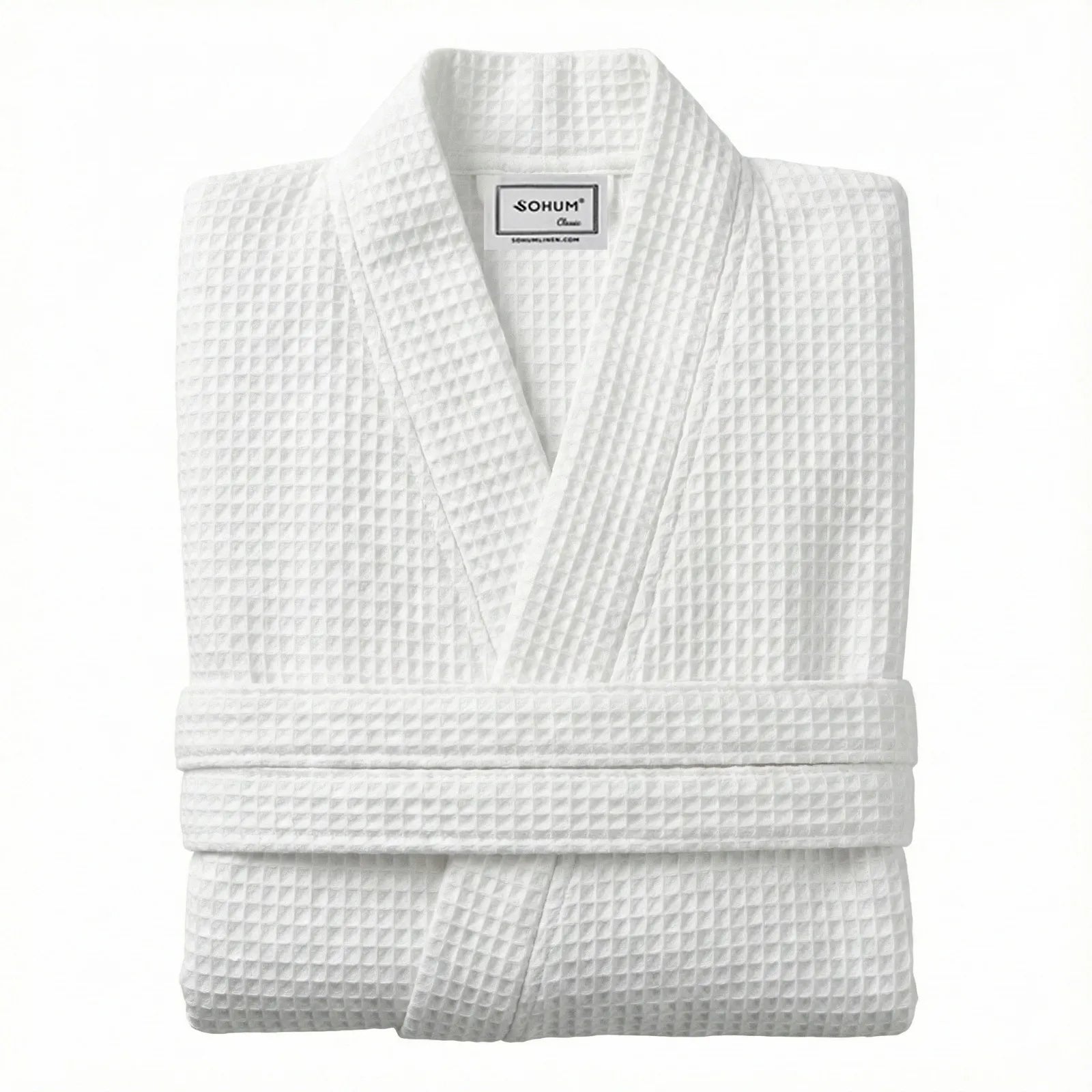 Bath Robe Waffle White
