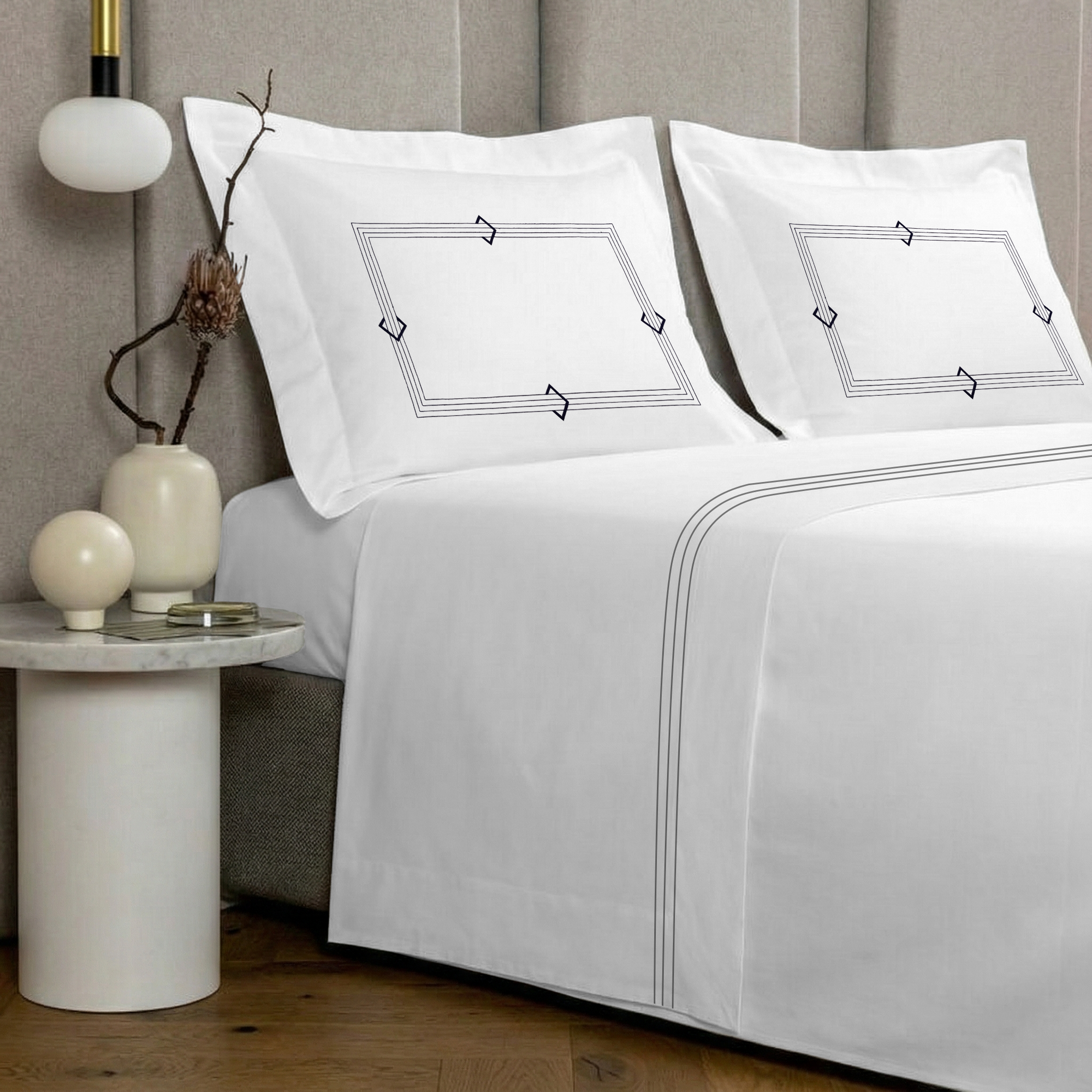 Summer Sheet Set (4 Pcs Set) - Crest Embroidery