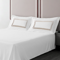 Pillow Cover + Flat Sheet (3 Pcs Set) - Floria Embroidery