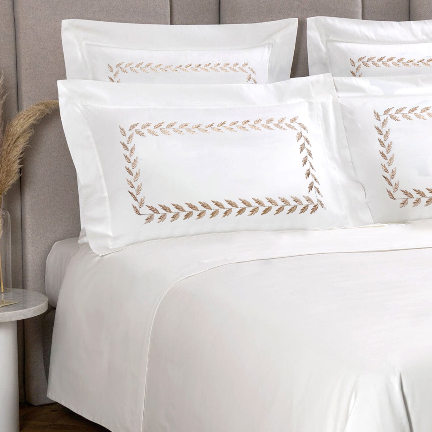Bedsheet with Pillow Cover - Floria Embroidery