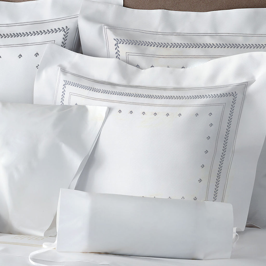 Pillow Cover + Flat Sheet (3 Pcs Set) - Jasmine Embroidery