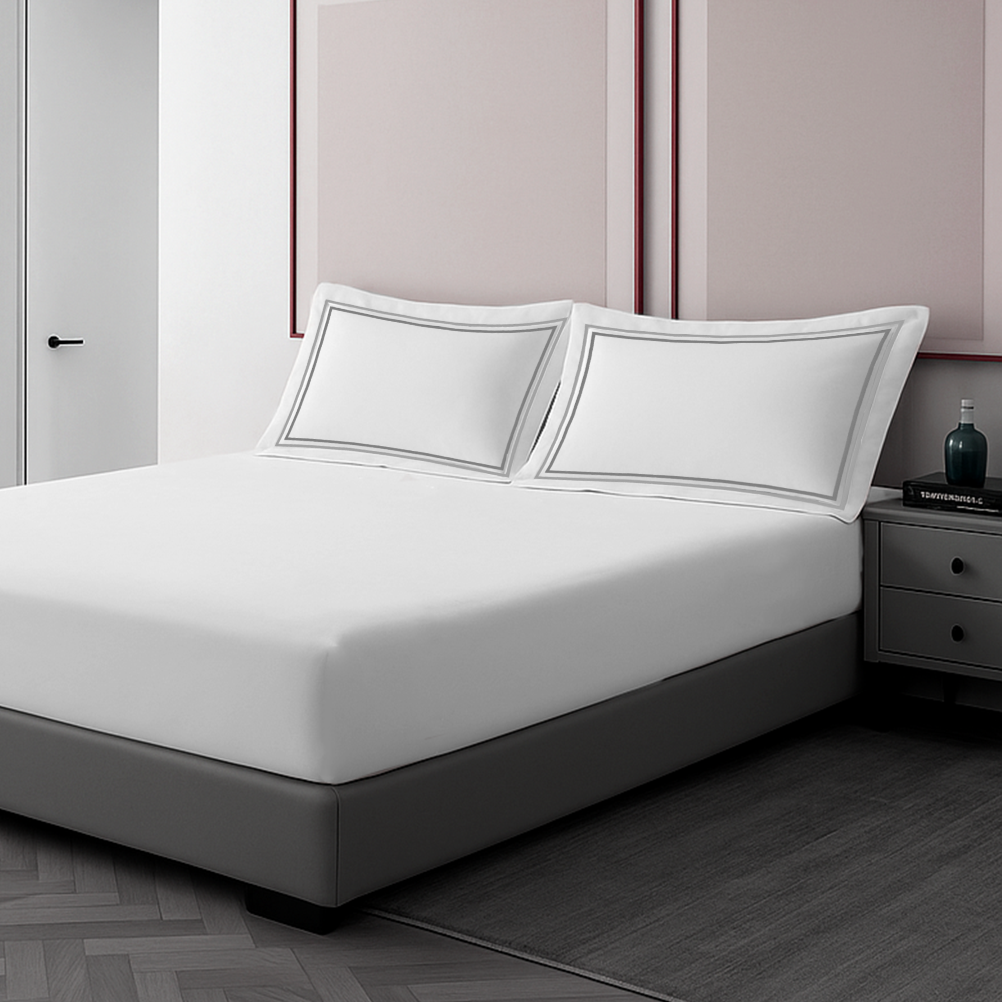 Pillow Cover + Fitted Sheet (3 Pcs Set) - Marrow Embroidery