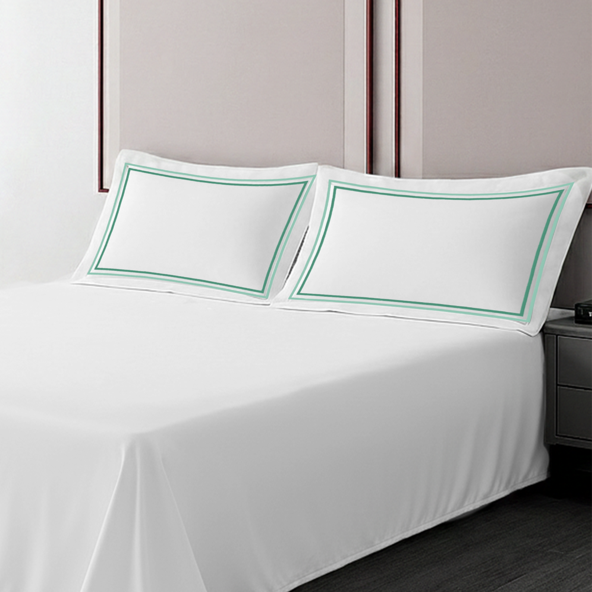 Pillow Cover + Flat Sheet (3 Pcs Set) - Marrow Embroidery