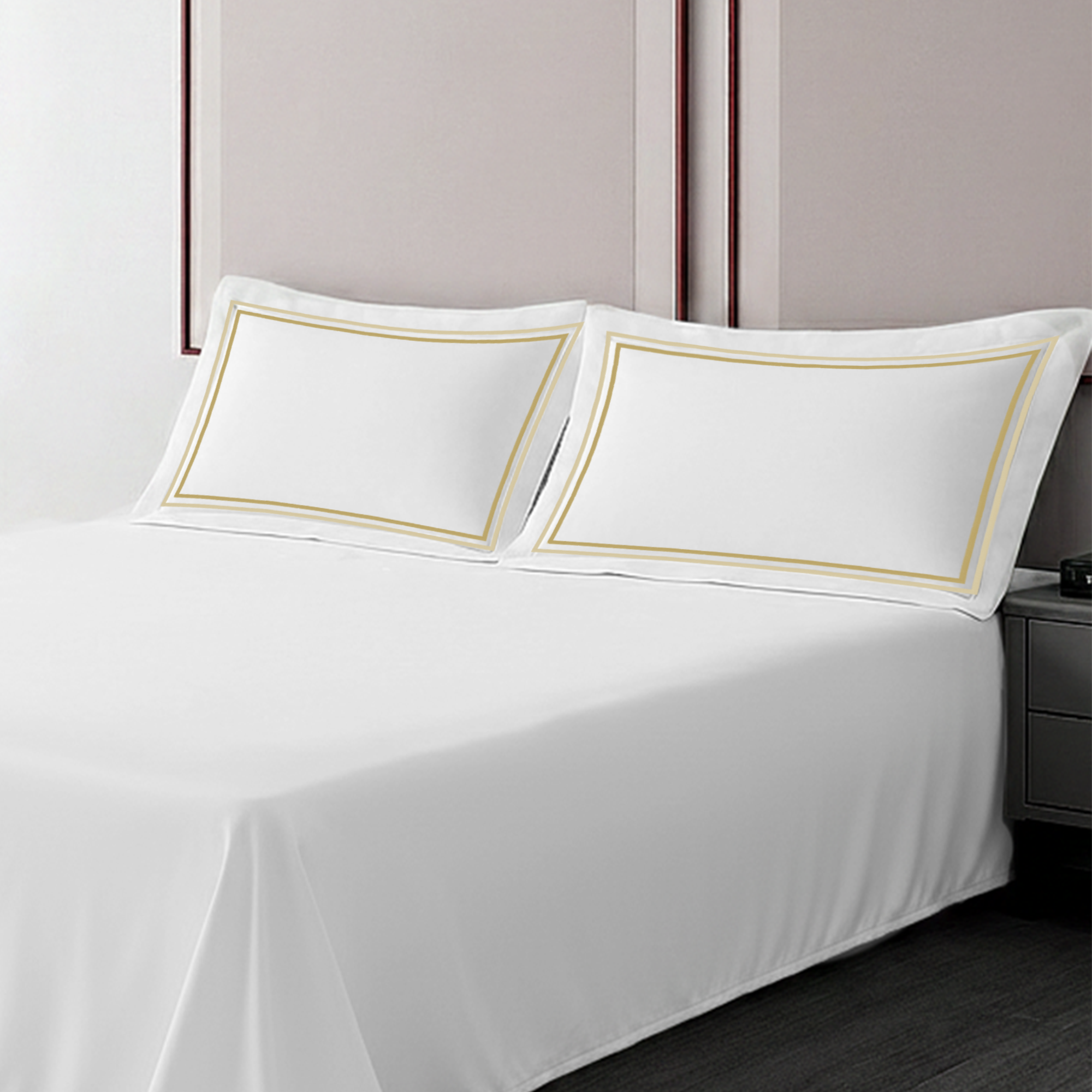 Pillow Cover + Flat Sheet (3 Pcs Set) - Marrow Embroidery