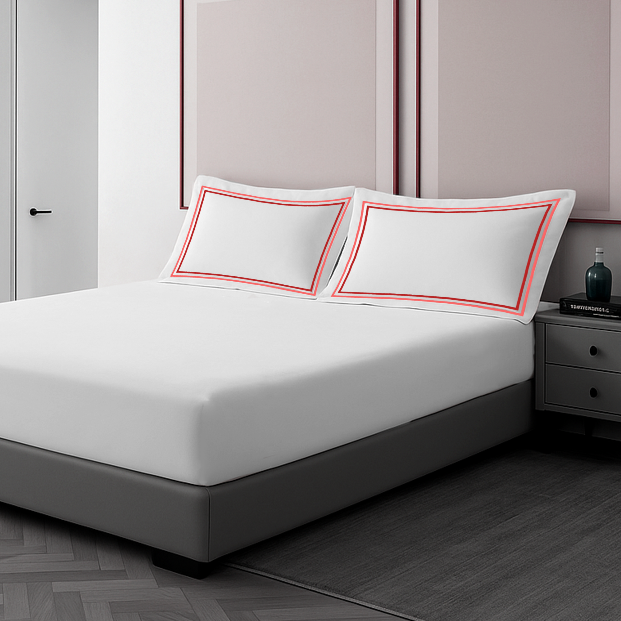 Pillow Cover + Fitted Sheet (3 Pcs Set) - Marrow Embroidery