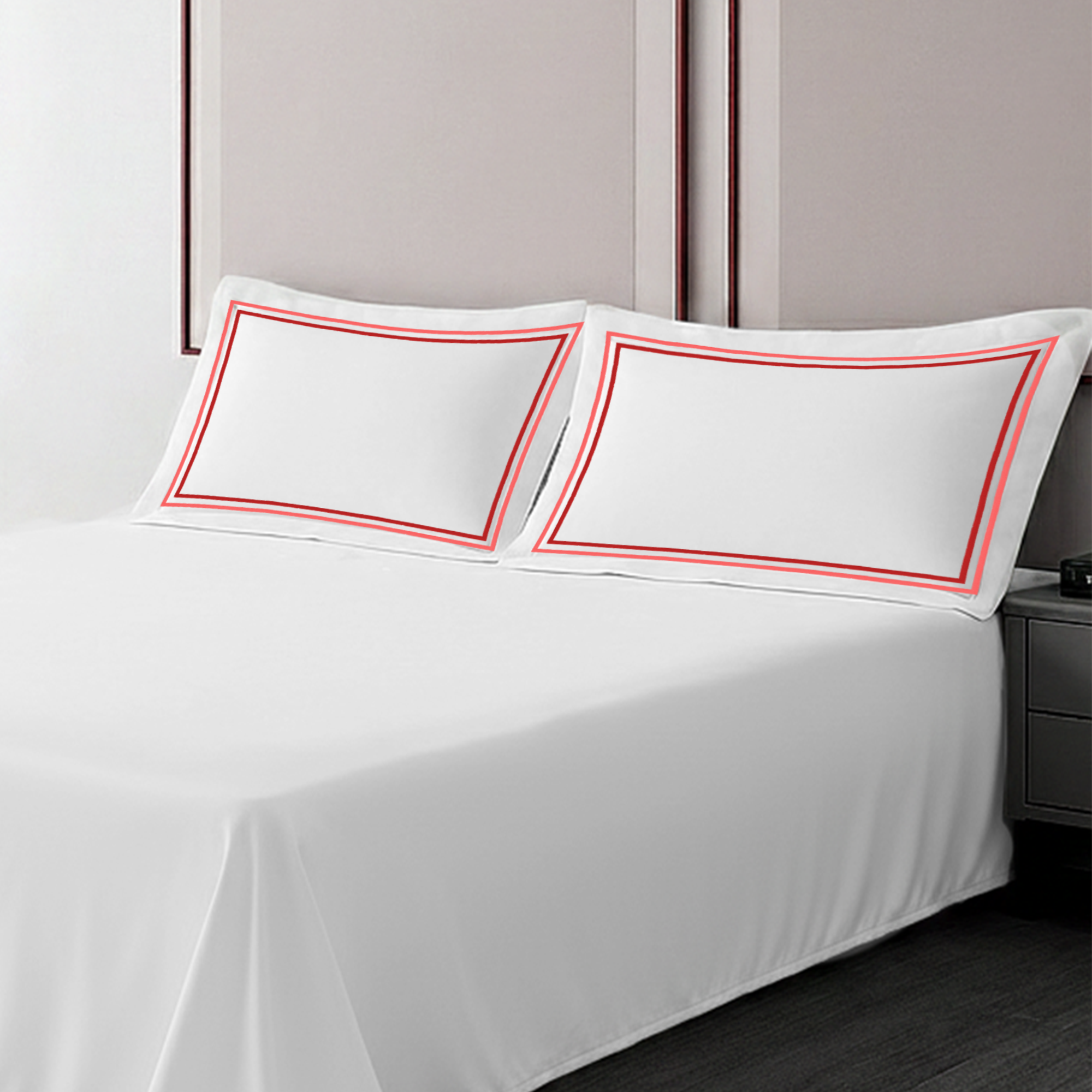 Pillow Cover + Flat Sheet (3 Pcs Set) - Marrow Embroidery