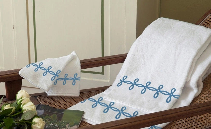 Pearl White Embroidered Towel