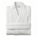 Bath Robe Waffle White