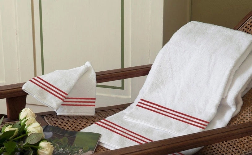 Roma White Embroidered Towel