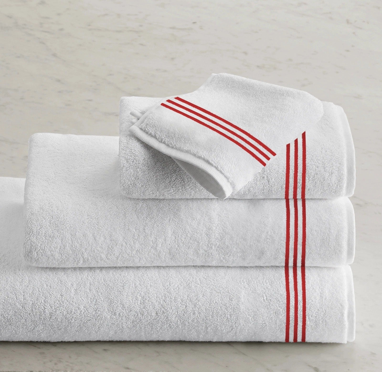 Roma White Embroidered Towel