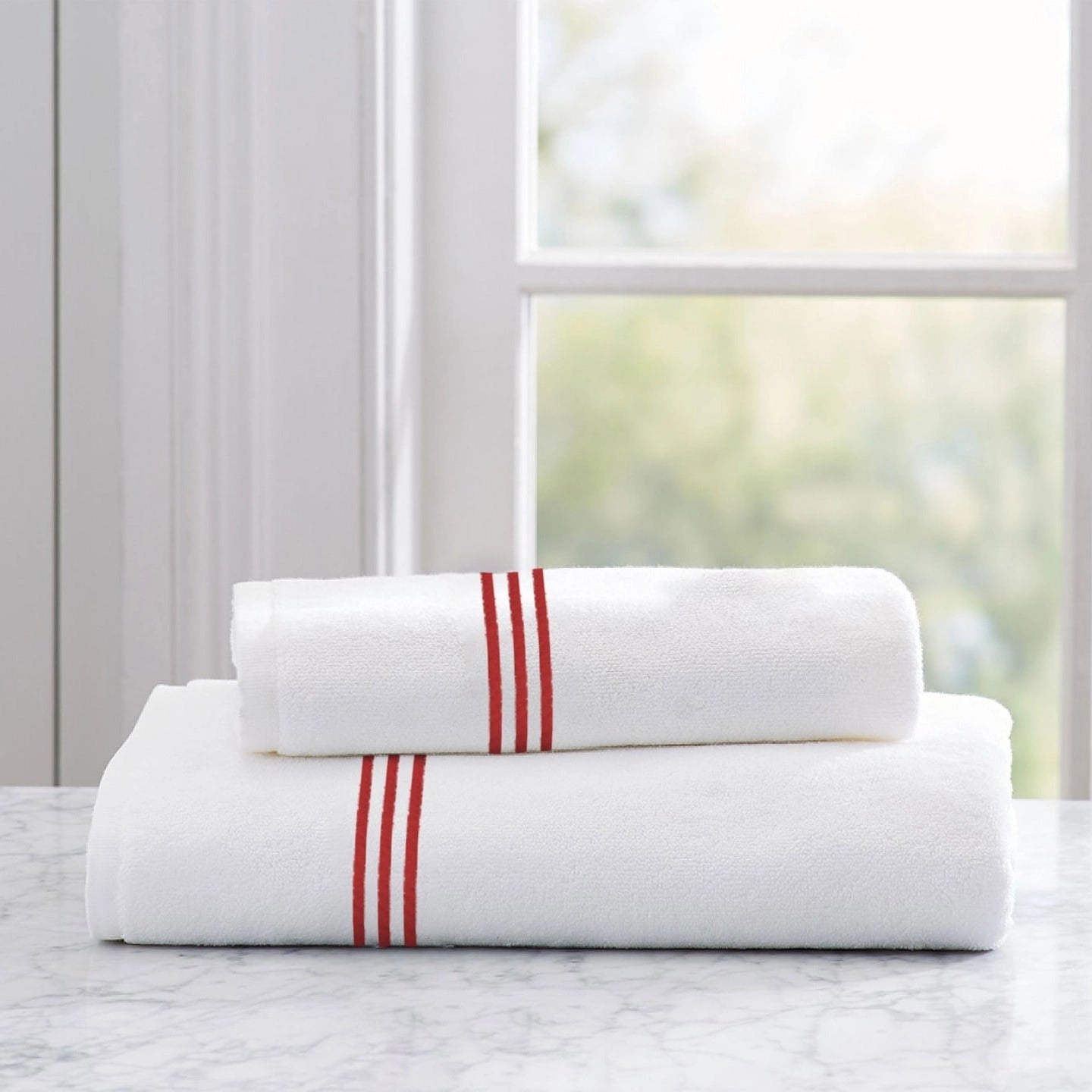 Roma White Embroidered Towel