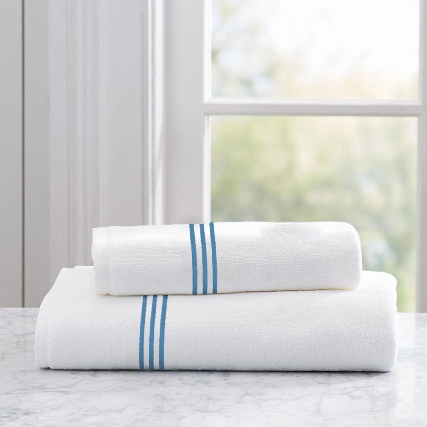 Roma White Embroidered Towel
