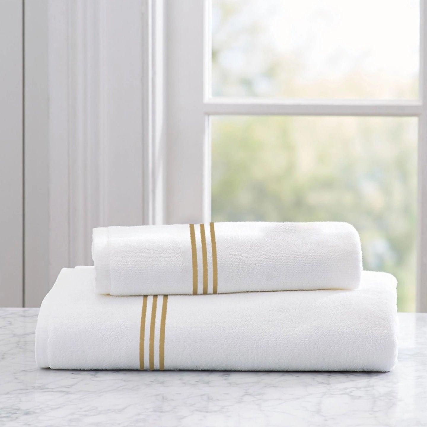Roma White Embroidered Towel