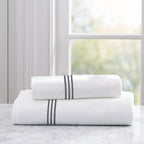 Roma White Embroidered Towel