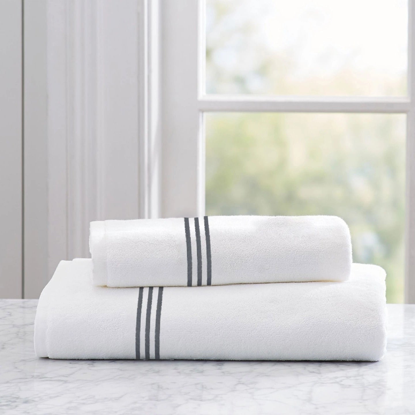 Roma White Embroidered Towel