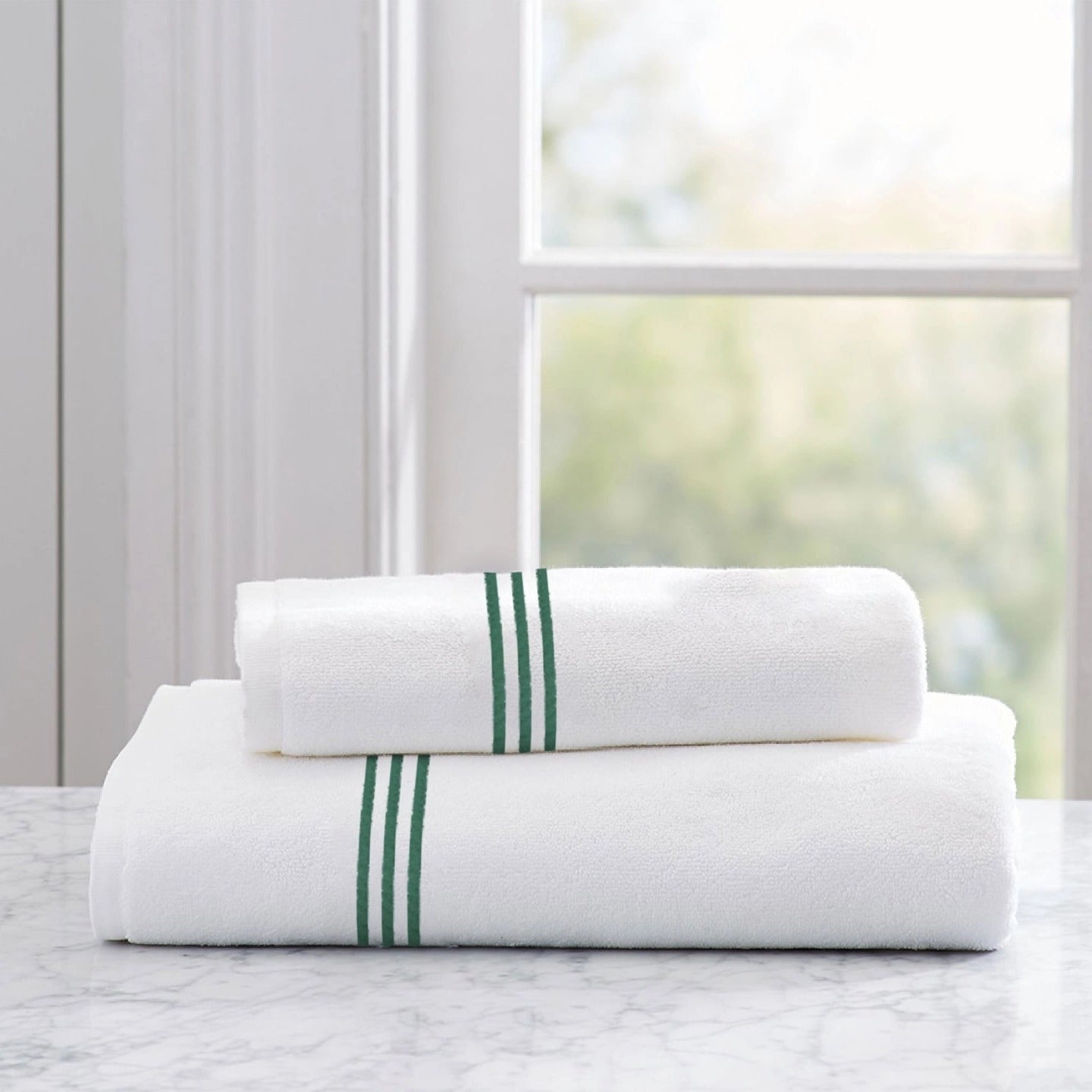 Roma White Embroidered Towel