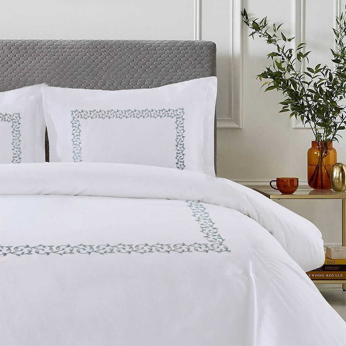 Winter Sheet Set (4 Pcs Set) - Violet Embroidery