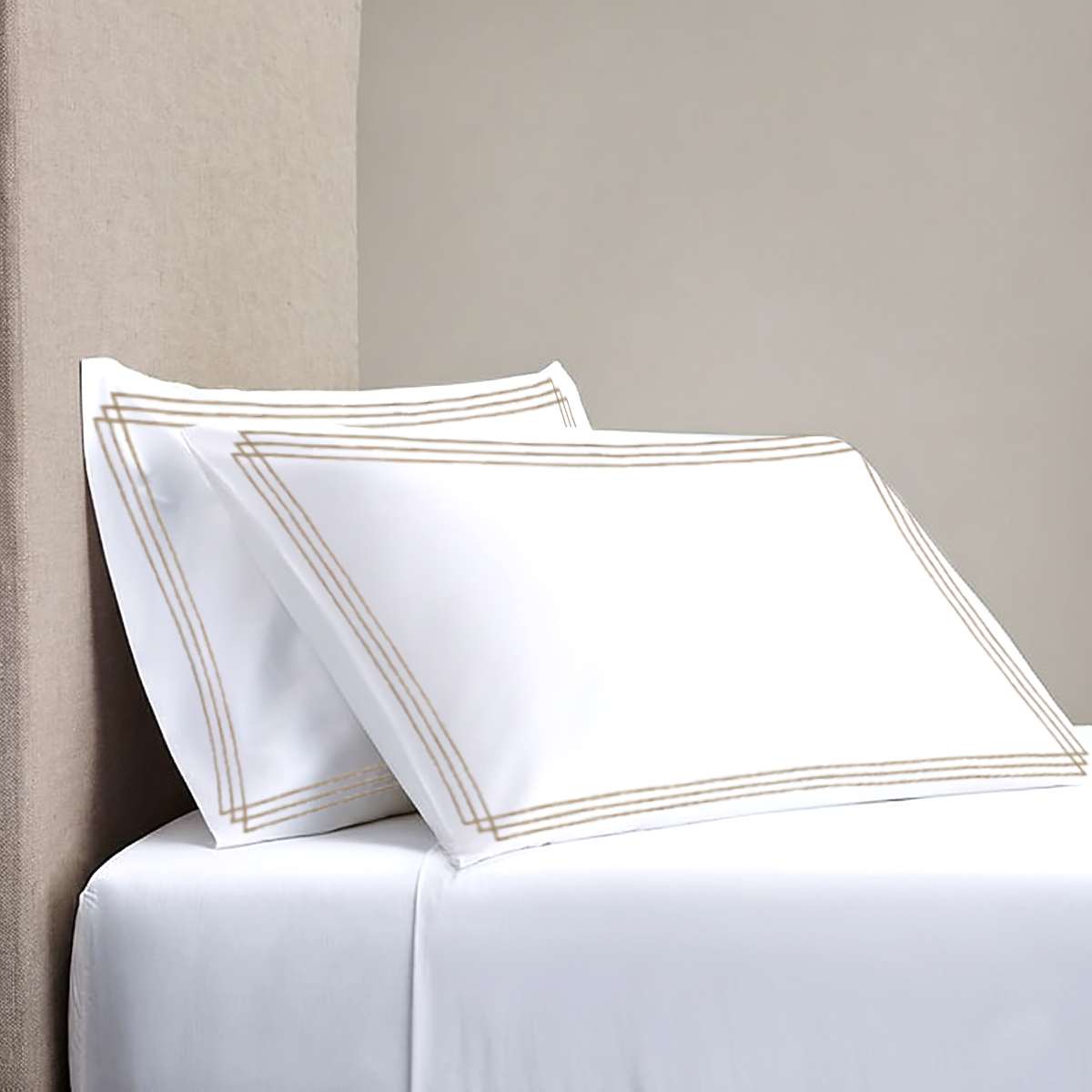 Pillow Cover + Fitted Sheet (3 Pcs Set) - Breeze Embroidery