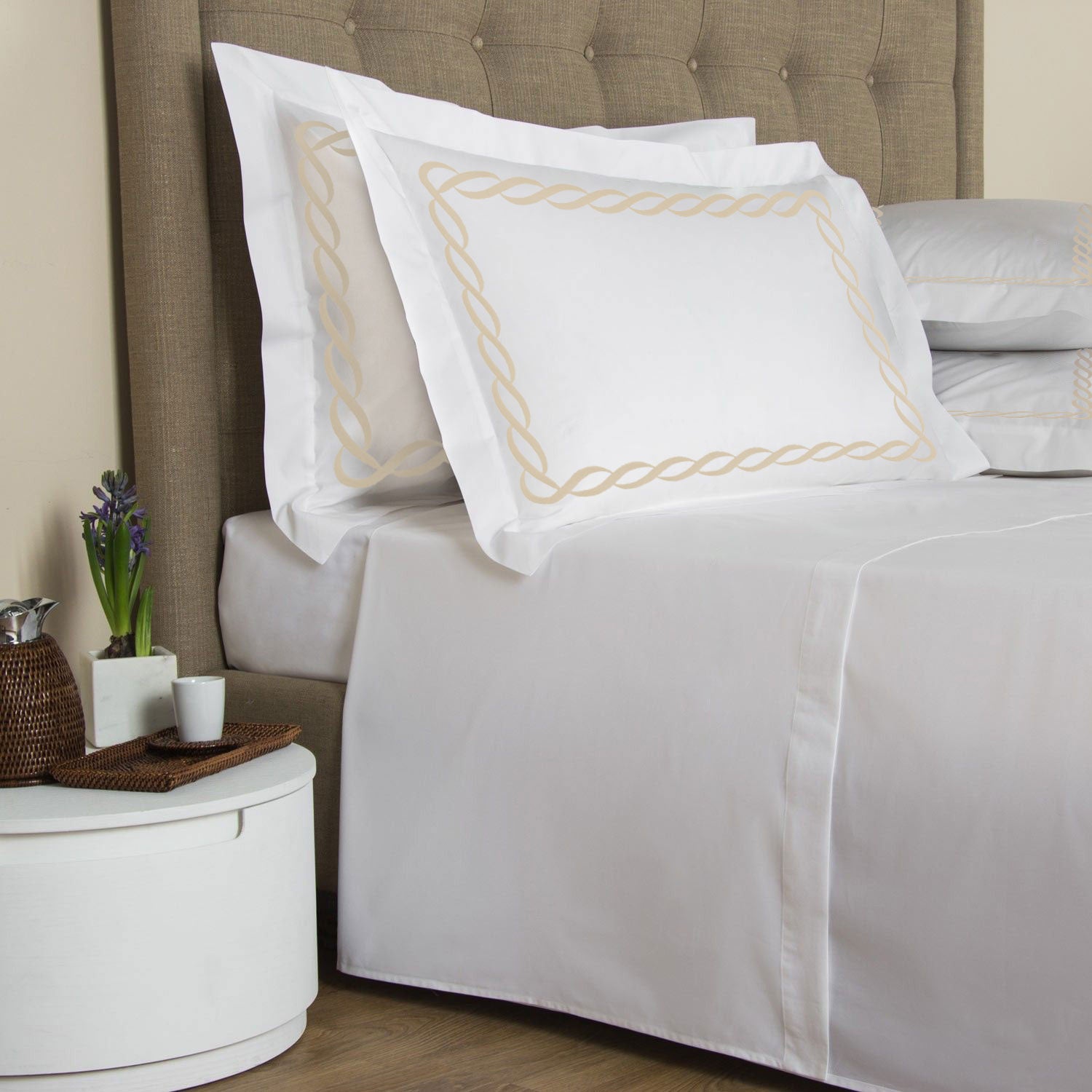 Pillow Cover (Set of 2) - Chain Embroidery