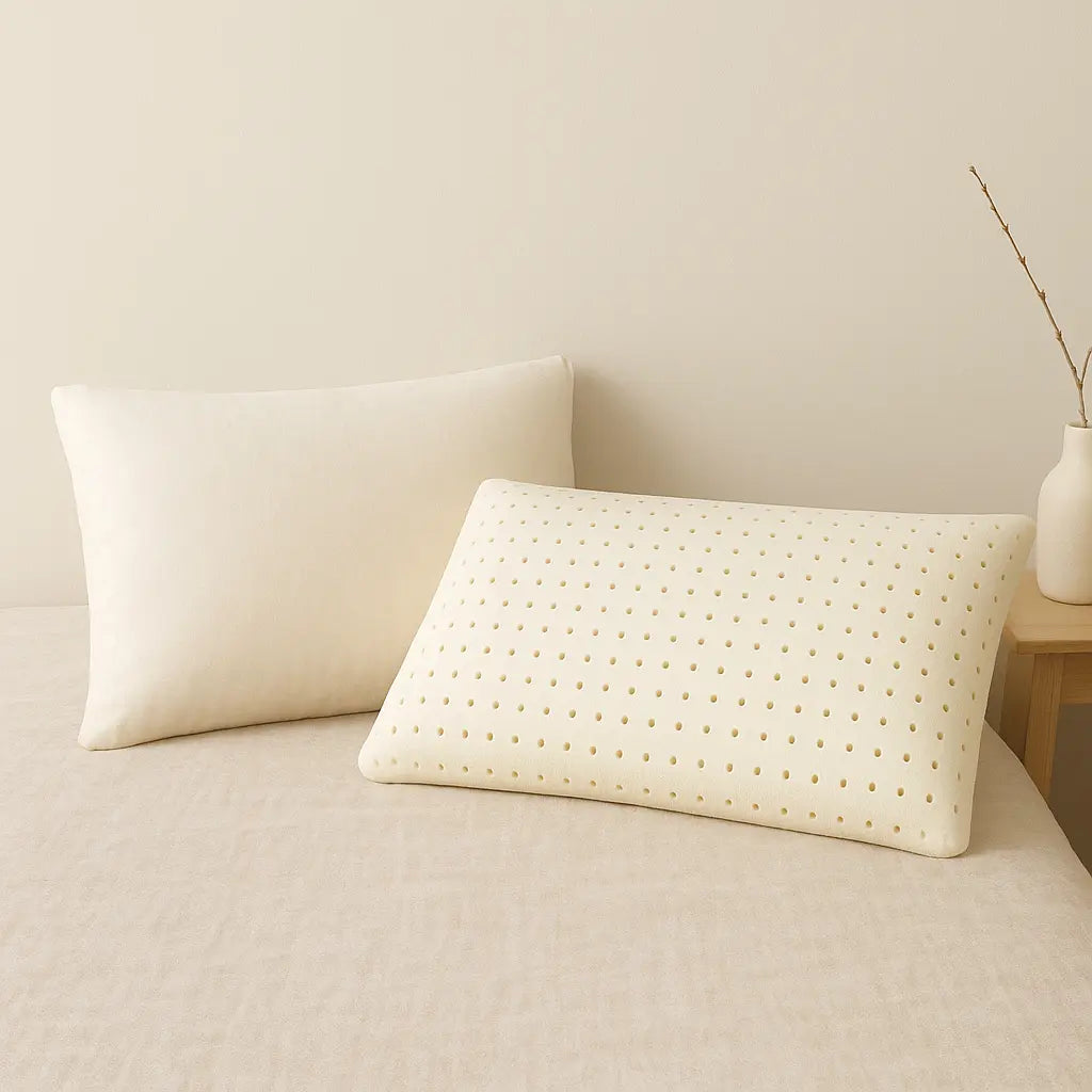 Natural latex pillow with ventilation holes for breathable and cooling support