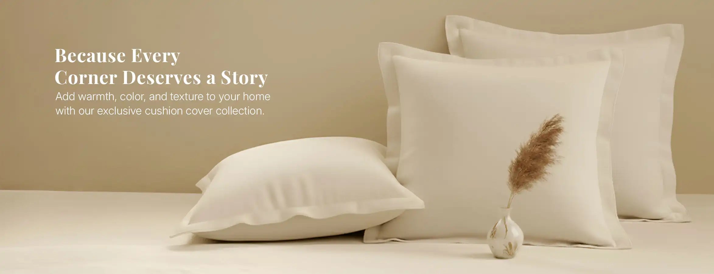 Neutral cushion covers styled in minimal modern home decor setting.