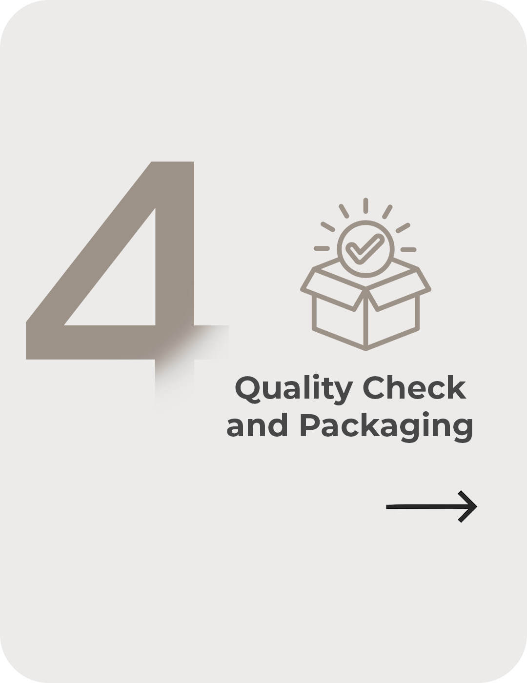 Step 4 quality check and packaging process ensuring products meet standards before shipment