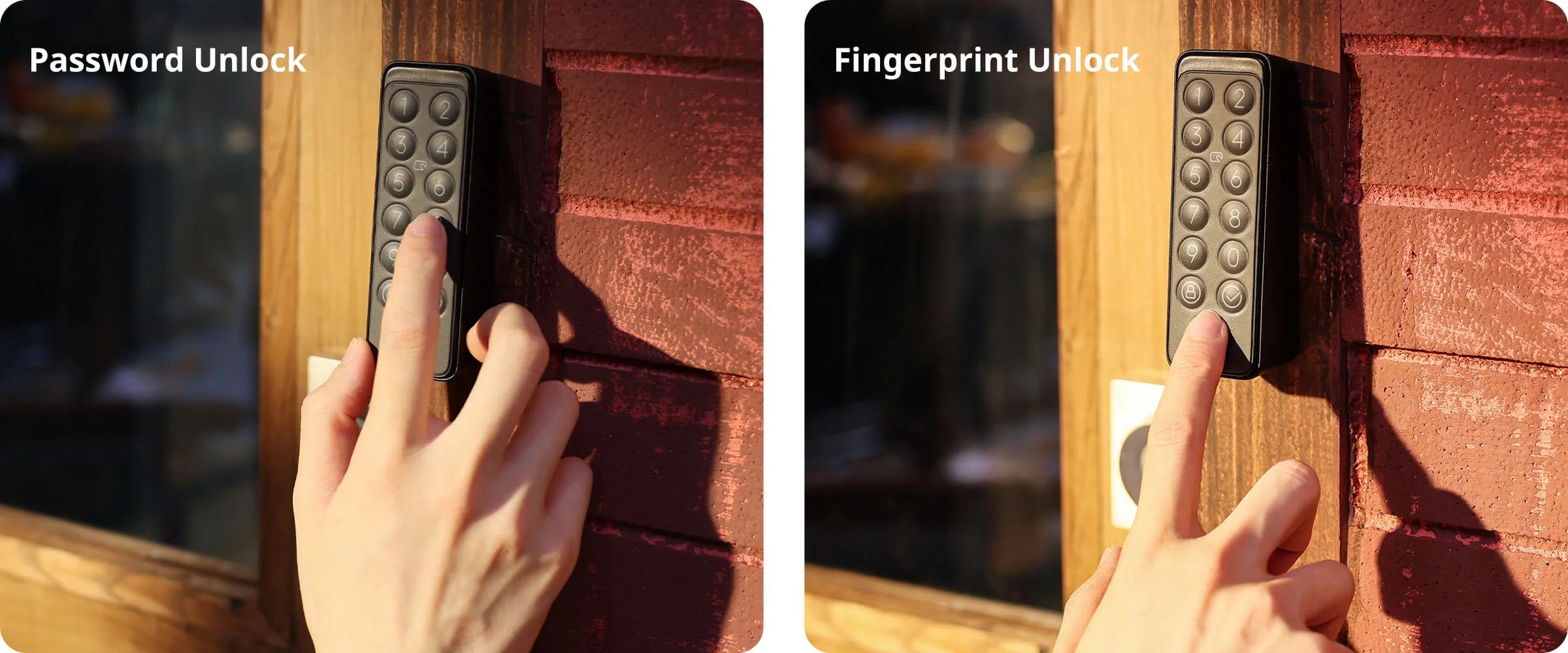 Smart door lock with fingerprint and password unlock keypad