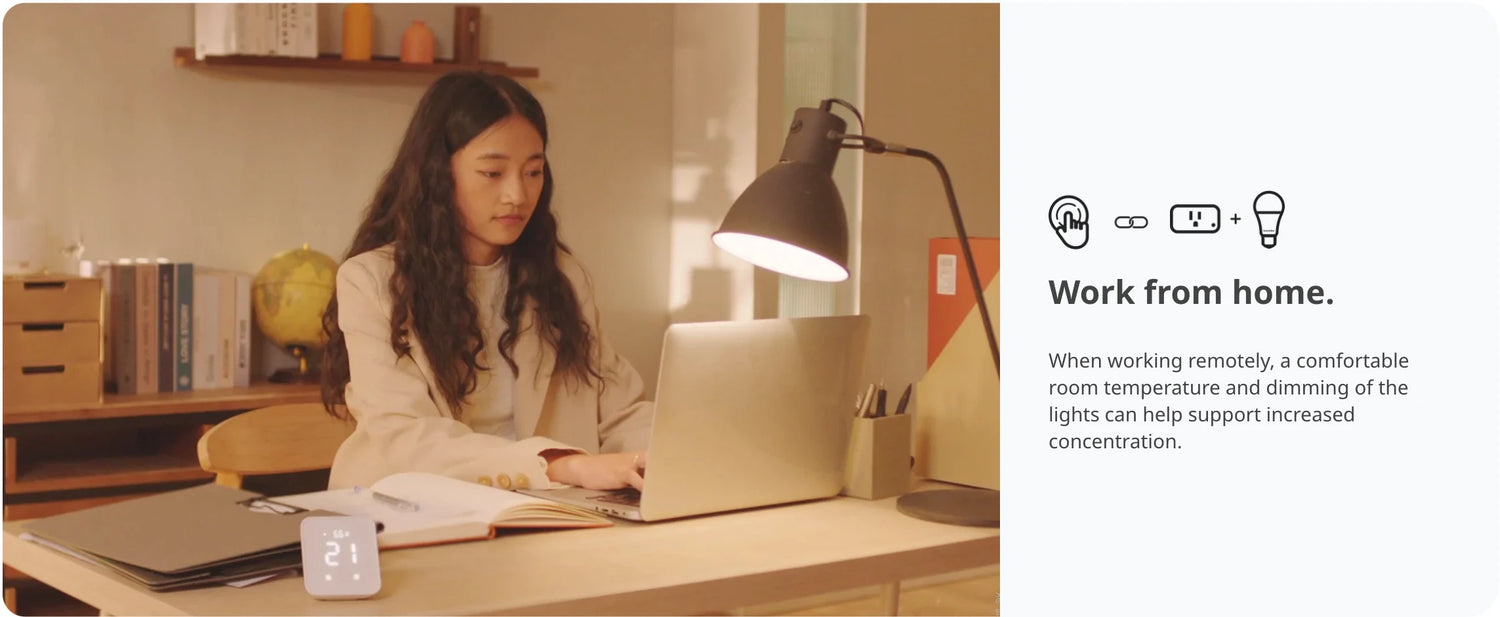 SwitchBot Hub 2 work from home automation controlling room temperature and lighting