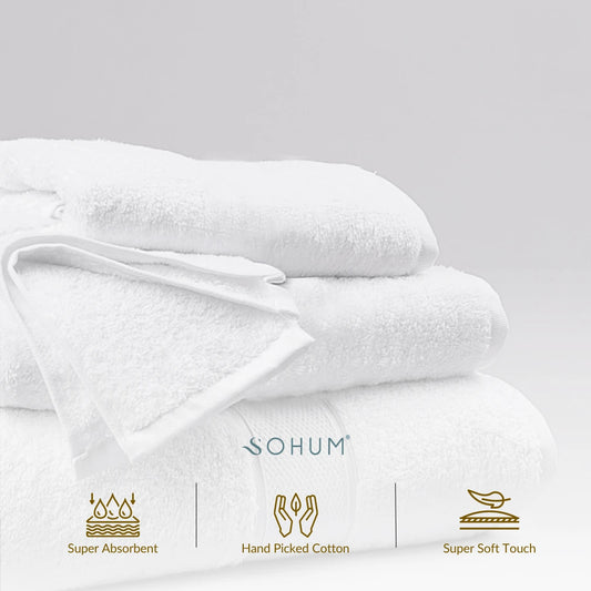 Sohum Premium Cotton White Towel